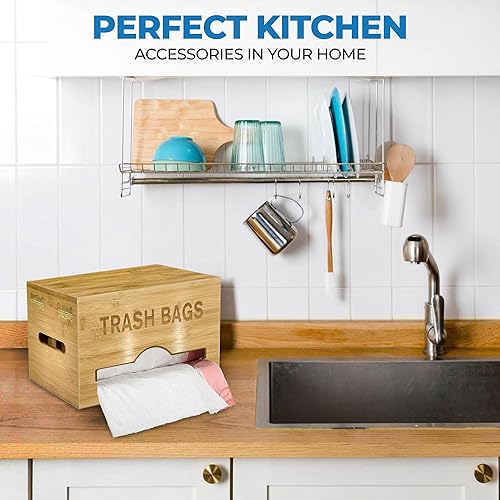 Miniatura 6 de LUBON Dispensador de bolsas de basura extra grande, dispensador de bolsas de basura, dispensador de bolsas de basura de cocina, dispensador de