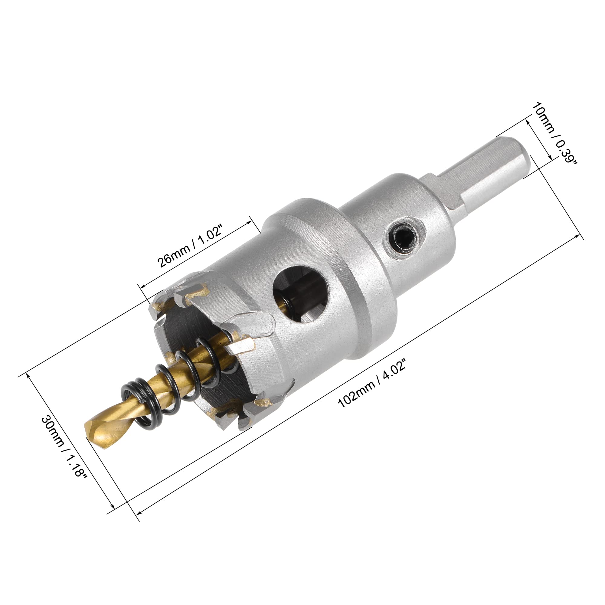 100mm Carburo Agujero Cortador, TCT Agujero Sierras Para 2mm Inoxidable Acero Lamina Metal Unique Bargains Sierras De Corona