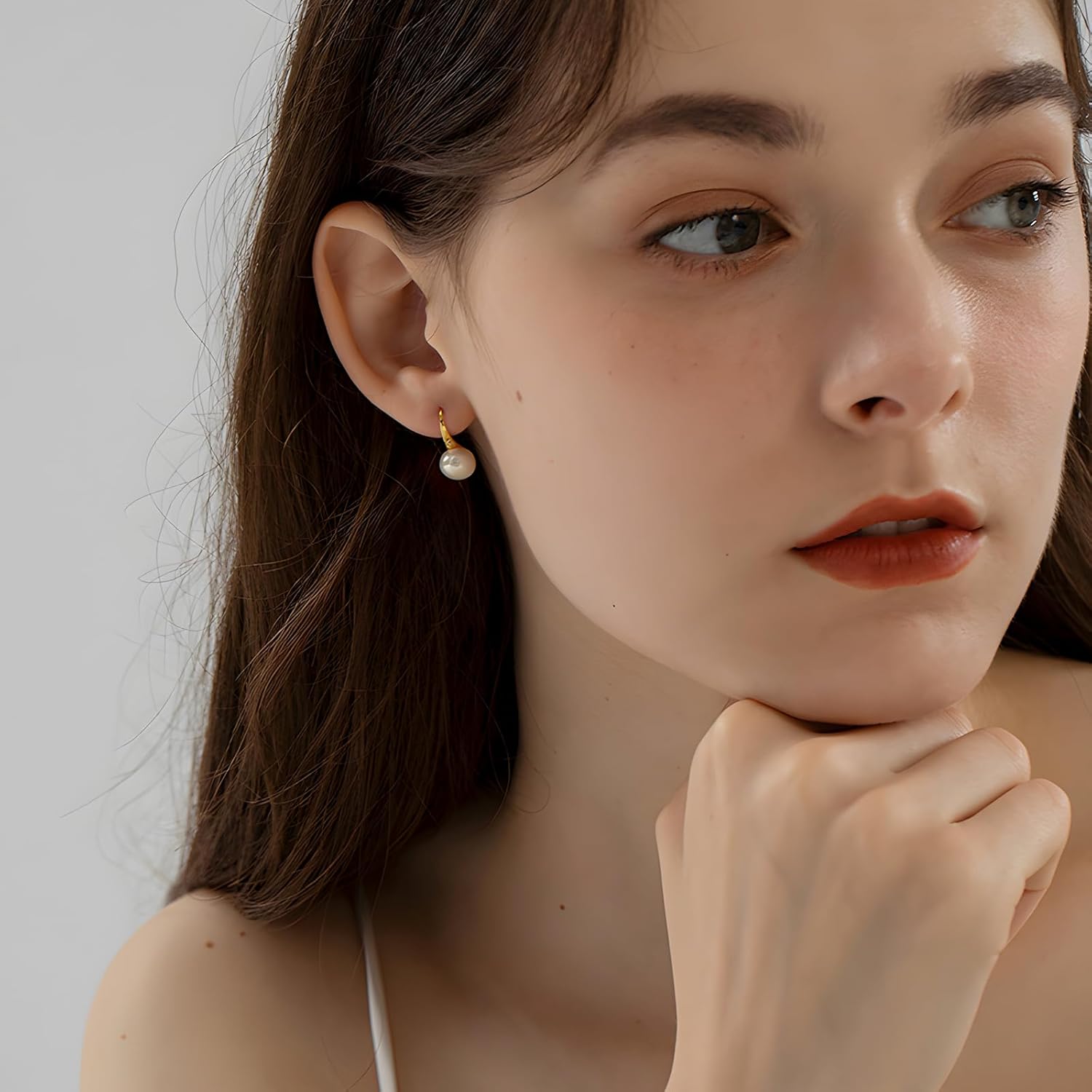 Pearl Earrings for Women Minimalist Pearl Drop Earrings Elegant Leverback Dangle Earrings Wedding jewelry Bridesmaid Gifts - Image 2