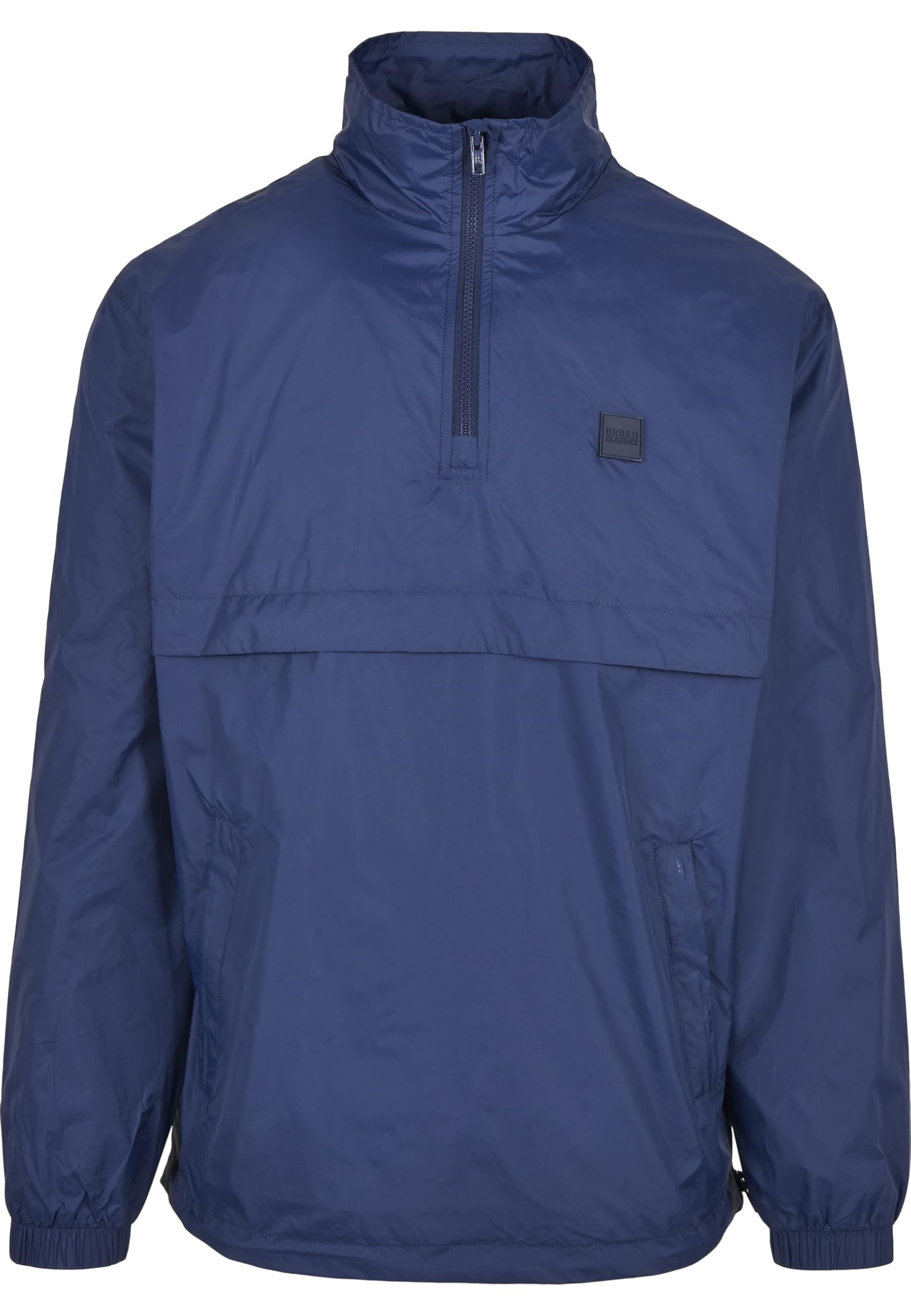 Urban Classics Men's Dark Blue Windbreaker Pull Over Jacket Stand Up Collar - S