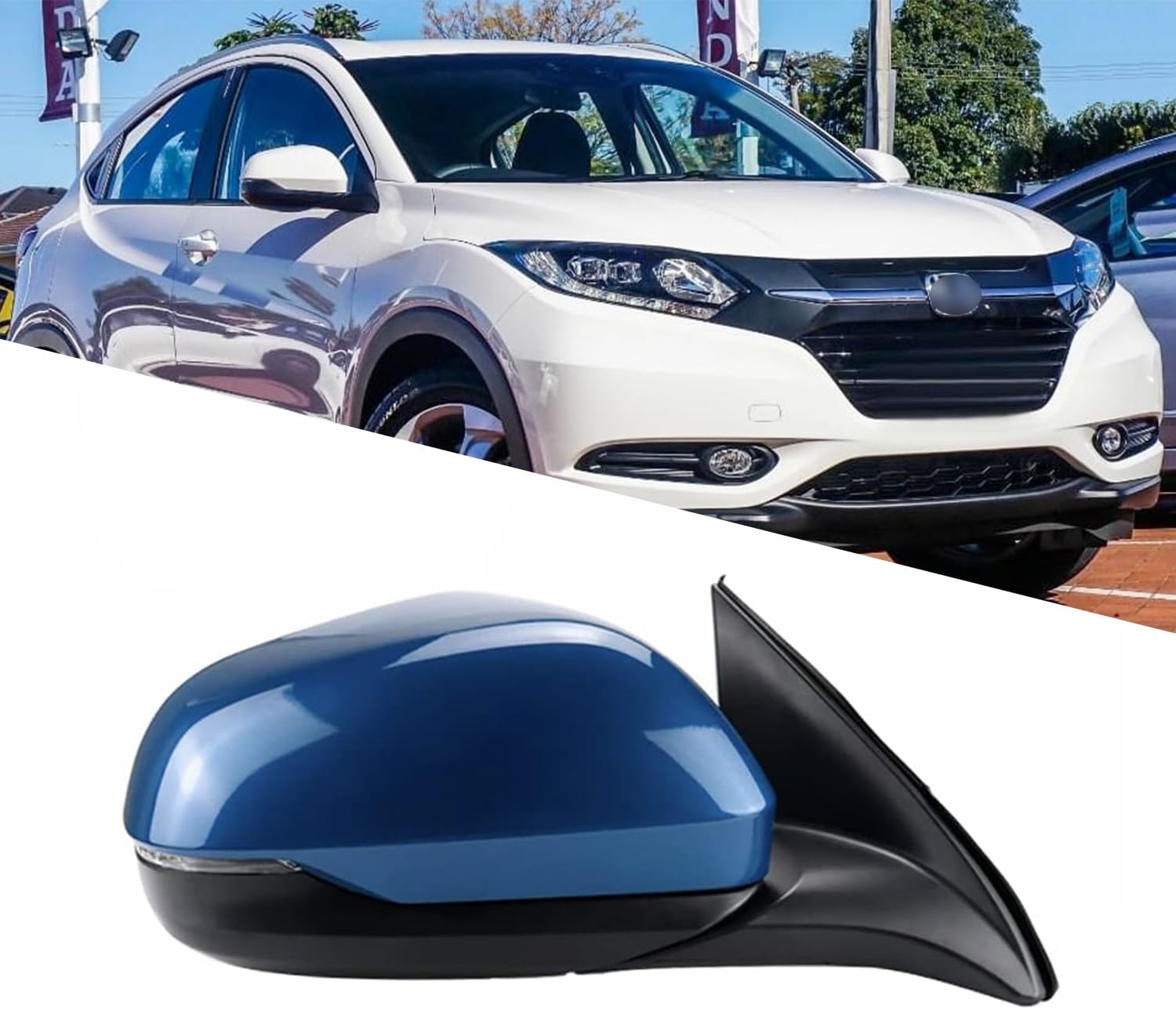 Passenger Side Mirror Replacement Fit for 2015 2016 2017 HONDA Vezel HRV XRV Rear View Mirror Accessories Side View Mirror Side Mirror Assembly Electric Adjustment Len, Heating, Turn Light