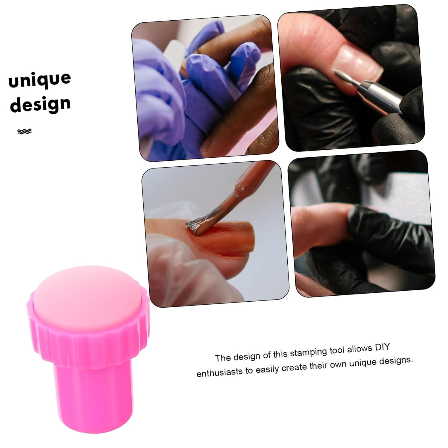 4sets Nail Art Stamper Kit of French Tip Stamps Professional Manicure Supplies