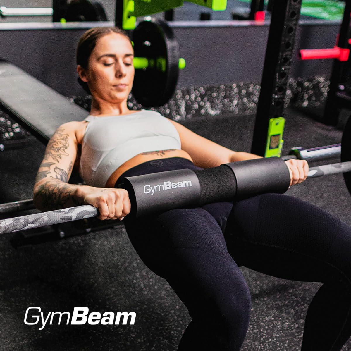 GymBeam Cuscinetto per Bilanciere, Barbell Pad in Gomma Nitrilica, Ideale per Squat con Bilanciere, Allevia la Pressione sul Tratto Cervicale, Regala Comfort Durante l'Esercizio Fisico