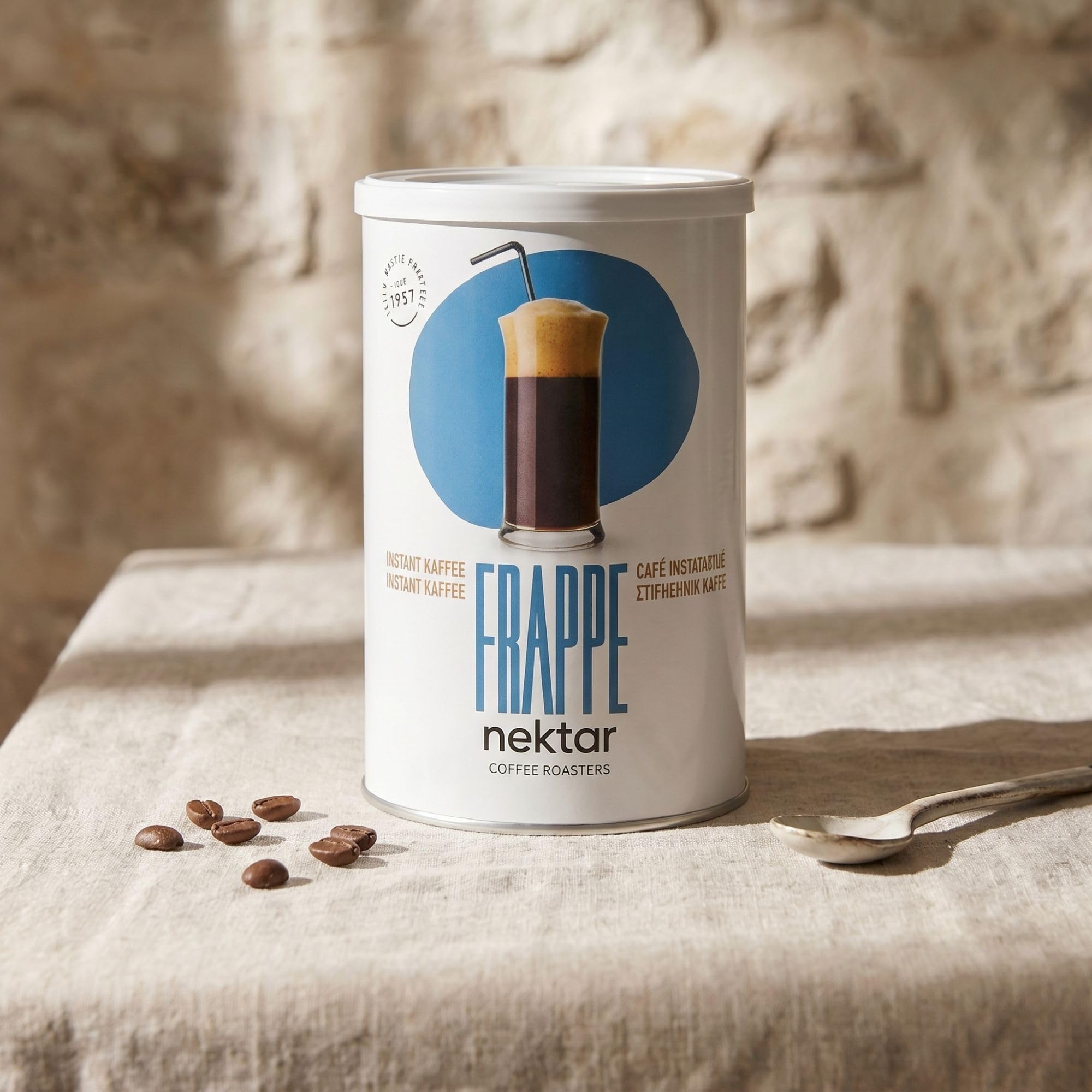 Nektar Frappé Kaffee 3x 200g Lösliches Instantpulver | Kultgetränk aus Griechenland | Griechischer Eiskaffee | +20ml Jassas Olivenöl