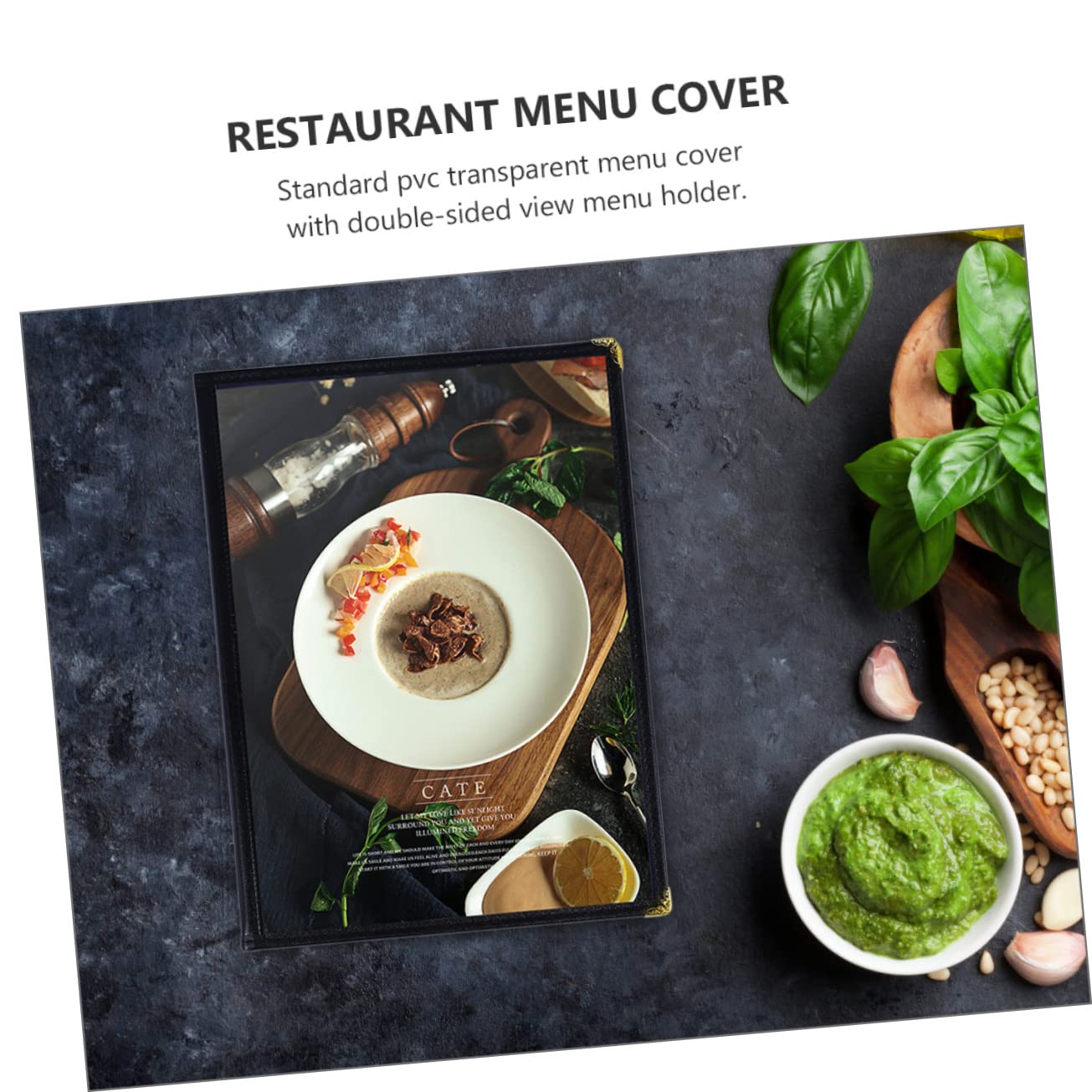 PRETYZOOM 6 Series Cubiertas Transparentes Para Menú Protector De Recetas Para Restaurantes Accesorio De Pvc Con Metálico Colocación Y Limpieza 2 Piezas X 6