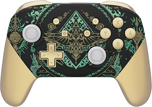 Miniatura 5 de eXtremeRate Brilla en la oscuridad Totem of Kingdom - Asas de placa trasera negra para controlador Nintendo Switch Pro, carcasa de agarre de