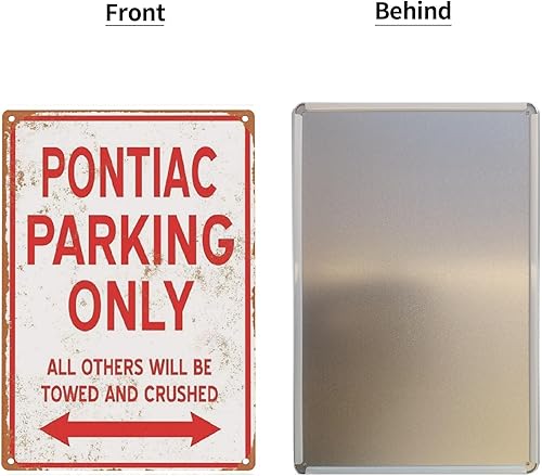 Miniatura 5 de CAIRUO Letrero de estaño Pontiac Parking Only Vintage Look 8 x 12 pulgadas, letreros de metal para el hogar, jardín, bar, cafetería