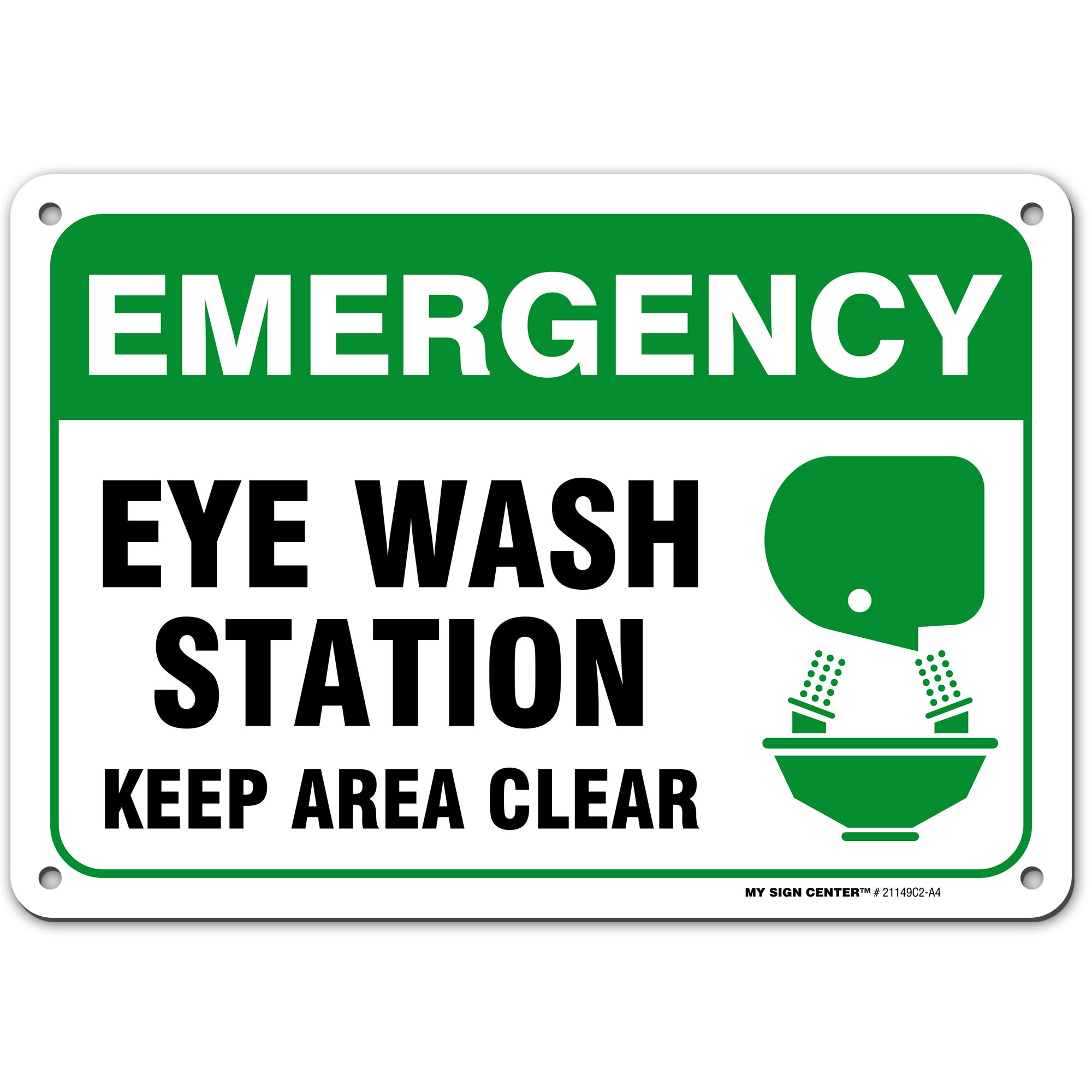 Buy Emergency Eye Wash Station Safety Sign Keep Area Clear, 7” x 10