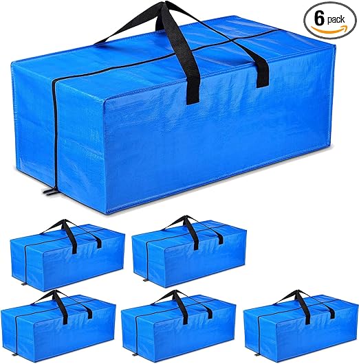 SGPAC Moving Bags Heavy Duty Extra Large with Backpack Straps,Extra Thick Storage Totes with Reinforced Handles for Space Saving,Moving Supplies & Moving Essentials,Alternative to Moving Box,6 Packs