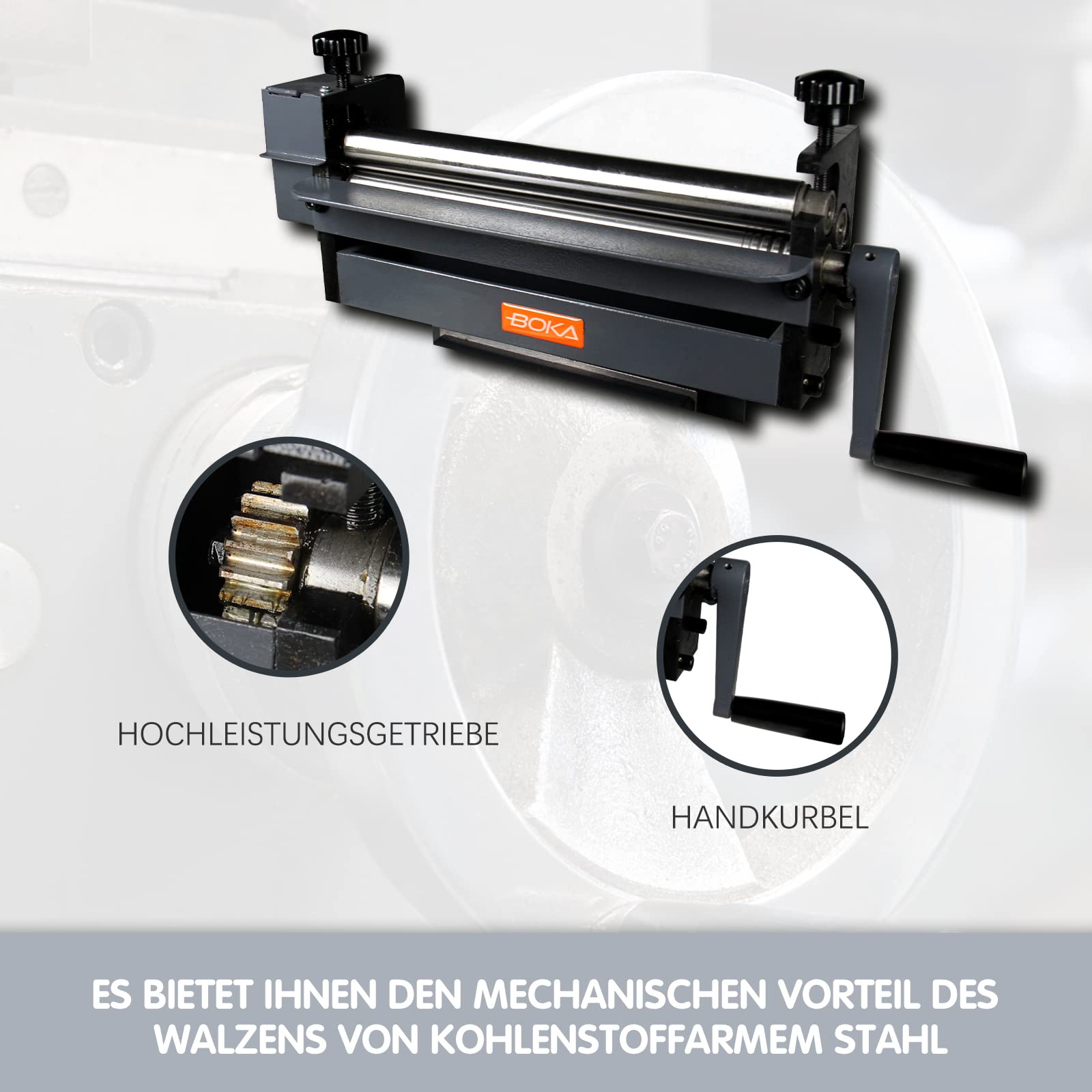 BOKA Rundbiegemaschine 3-Walzen für 1 mm Blech Biegemaschine 300 mm Breit SJ 300 Rundbiegegerät Blechbiegemaschine, Walzenbiegegerät, Rohrbiegemaschine