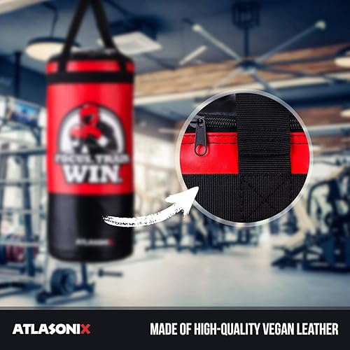 Miniatura 5 de Saco de boxeo colgante para niños para techo pared 2 pies sin rellenar estilo profesional para jóvenes entrenamiento en artes marciales boxeo karate