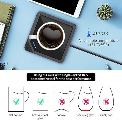 Miniatura 3 de Calentador de taza de café USB calentador eléctrico de taza de café para escritorio con apagado automático, accesorios para escritorio de oficina en