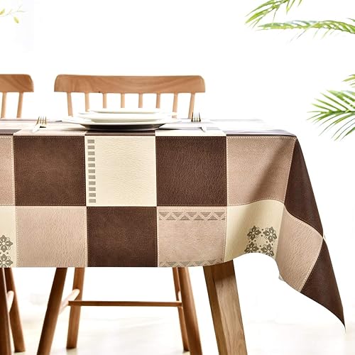 Miniatura 10 de Mantel de vinil para mesa cuadrada, lavable, a prueba de aceite, impermeable, PVC, diferentes estampados, English, ramitas