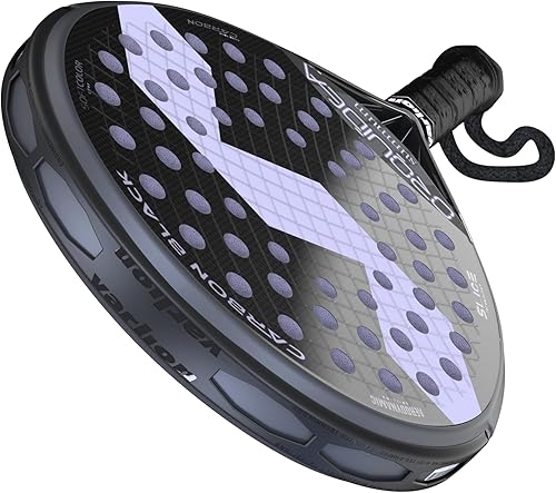 Miniatura 7 de Pala de pádel LW Summum Carbon Black Orquidea, forma redonda para control profesional intermedio con cara de fibra de vidrio y núcleo medio de EVA