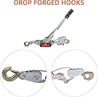 Vista 2 de Cabrestante manual de 5 toneladas con 3 ganchos de acero, doble engranaje, herramienta de cadena, herramienta de tracción de potencia, herramienta