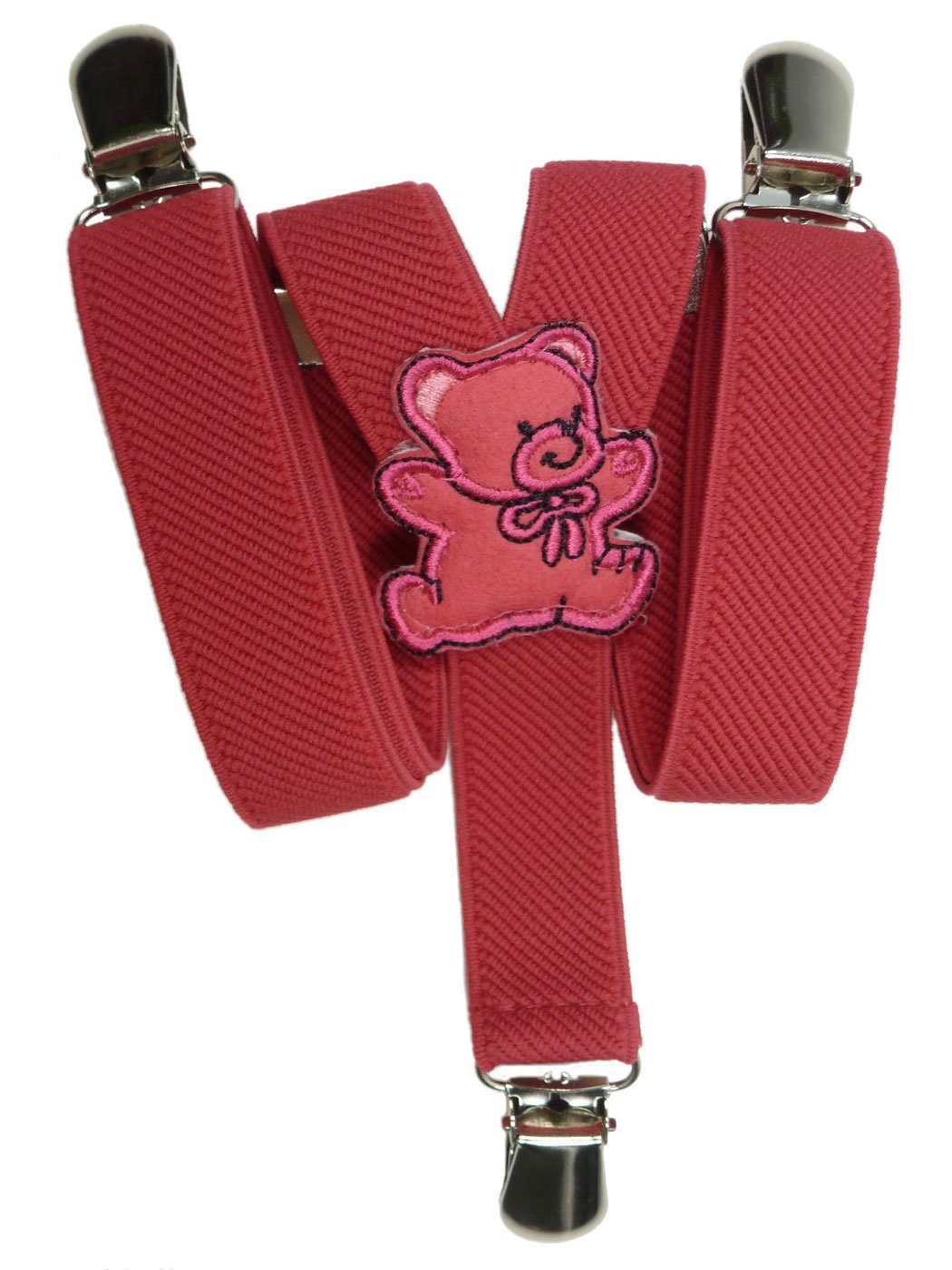 Olata Fuscia Pink Children’s Elasticated Teddy Design Y-Shape Braces/Suspenders (0-2 Years) - 2Cm.