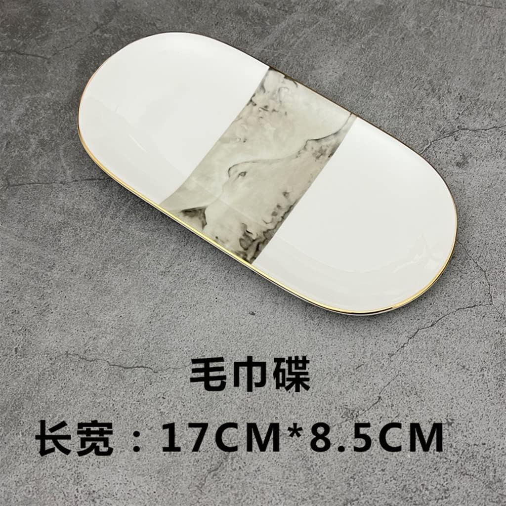 Ceramic Cutlery Set Bone China Dinner Plate Restaurant Disc Bowl Dish Placemat Set (Color : A Size : One Size) (A One Size)