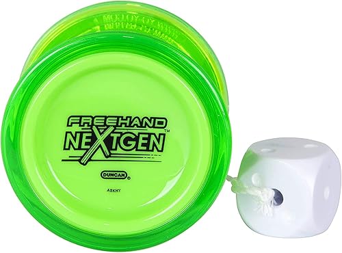 Duncan Toys Freehand Nextgen - Yoyó verde fluorescente de nivel profesional, sin respuesta, rodamiento cóncavo, contrapeso estándar incluido