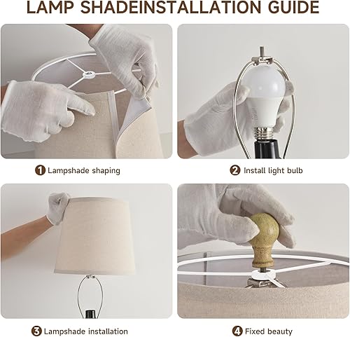 Miniatura 6 de Terpsichore Lámparas para sala de estar, lámpara de mesa moderna de granja, lámparas de lectura de noche, juego de 2 mesitas de noche, lámpara de