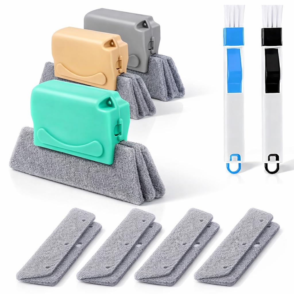 Pack Cepillos Limpieza Hogar Limpia Ventanas | Cepillo Limpieza Hogar y Cepillo de Limpieza para Rieles | Cepillo Juntas, Cepillo para Limpiar Juntas | Limpia radiadores, Persianas y Ranuras Difíciles