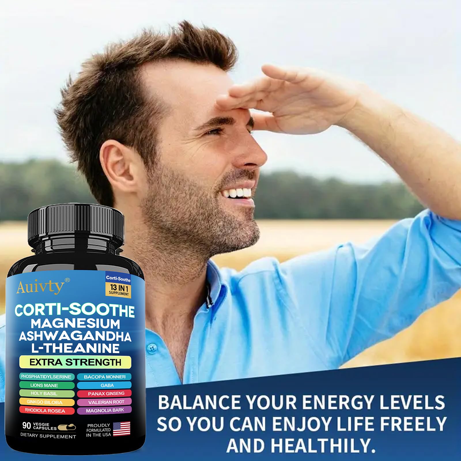 Cortisol Manager & Adrenal Support - Cortisol Reducer for Stress Relief, Calm & Sleep - 13-in-1 Adaptogen with Ashwagandha & Magnesium - 180 Capsules (2-Pack) — Amazon image 5