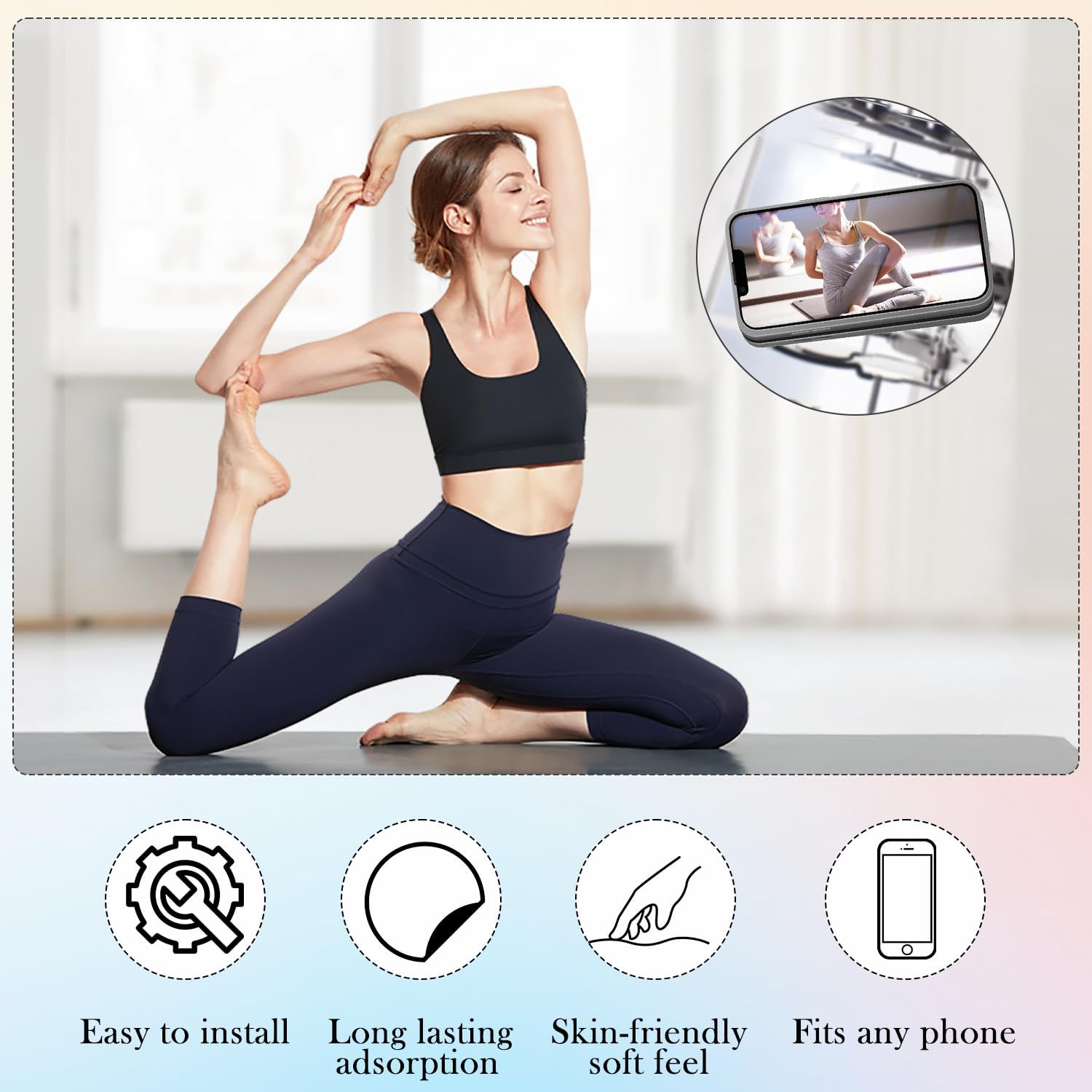 SENVOX Silicone Suction Phone Case Mount | Universal Phone Holder with Secure Suction Base for Hands-Free Use | Adjustable & Portable Stand for Desk, Car, Kitchen, and Office Multicolor 1