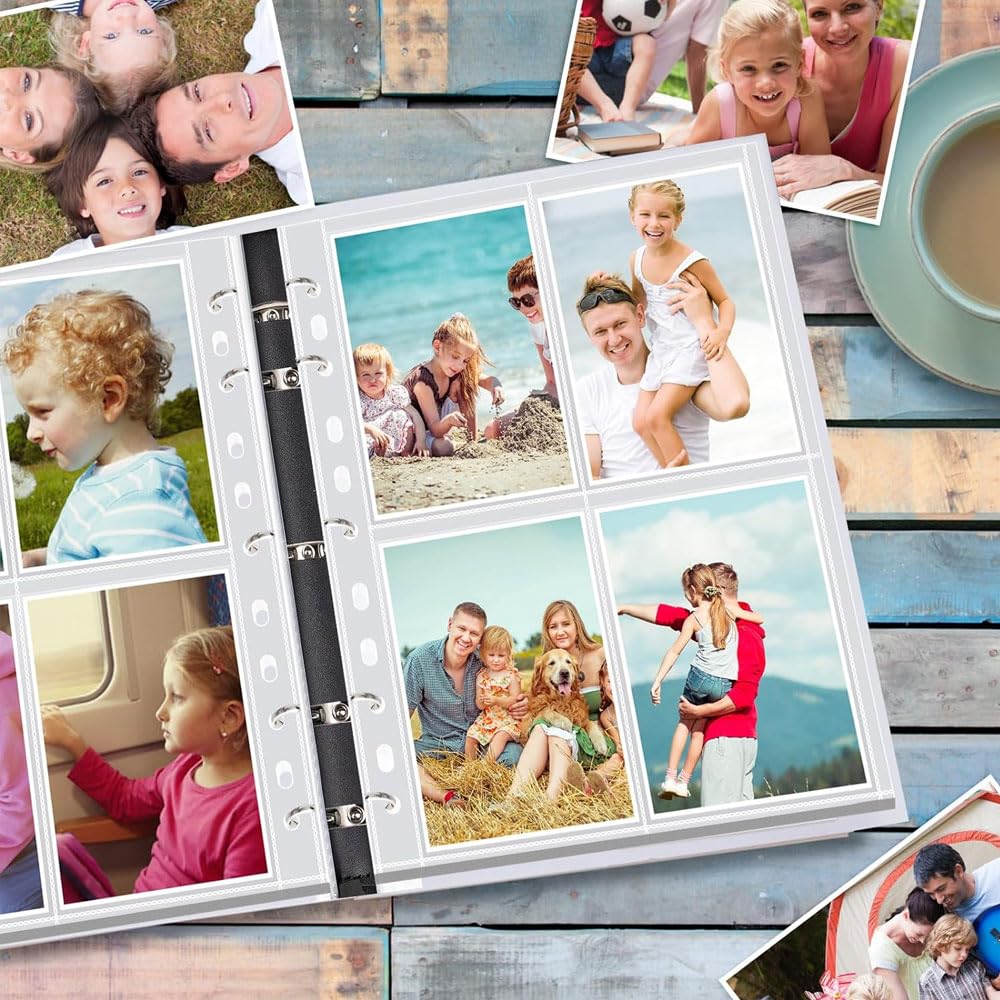 100 Pack 800 Protège Page Photo A4,Pochette Pochette Pour Carte PostaleA4,Pochettes Transparentes A4 Pour Photos,Protège Page Photo Double Face,Pochettes Pour Cartes Postales (100 Pack)
