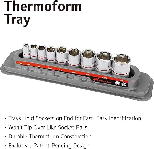 Miniatura 5 de Ingersoll Rand 9 Pc. Tech Solutions - Juego de llaves de vaso antideslizantes (SAE- 752040X)