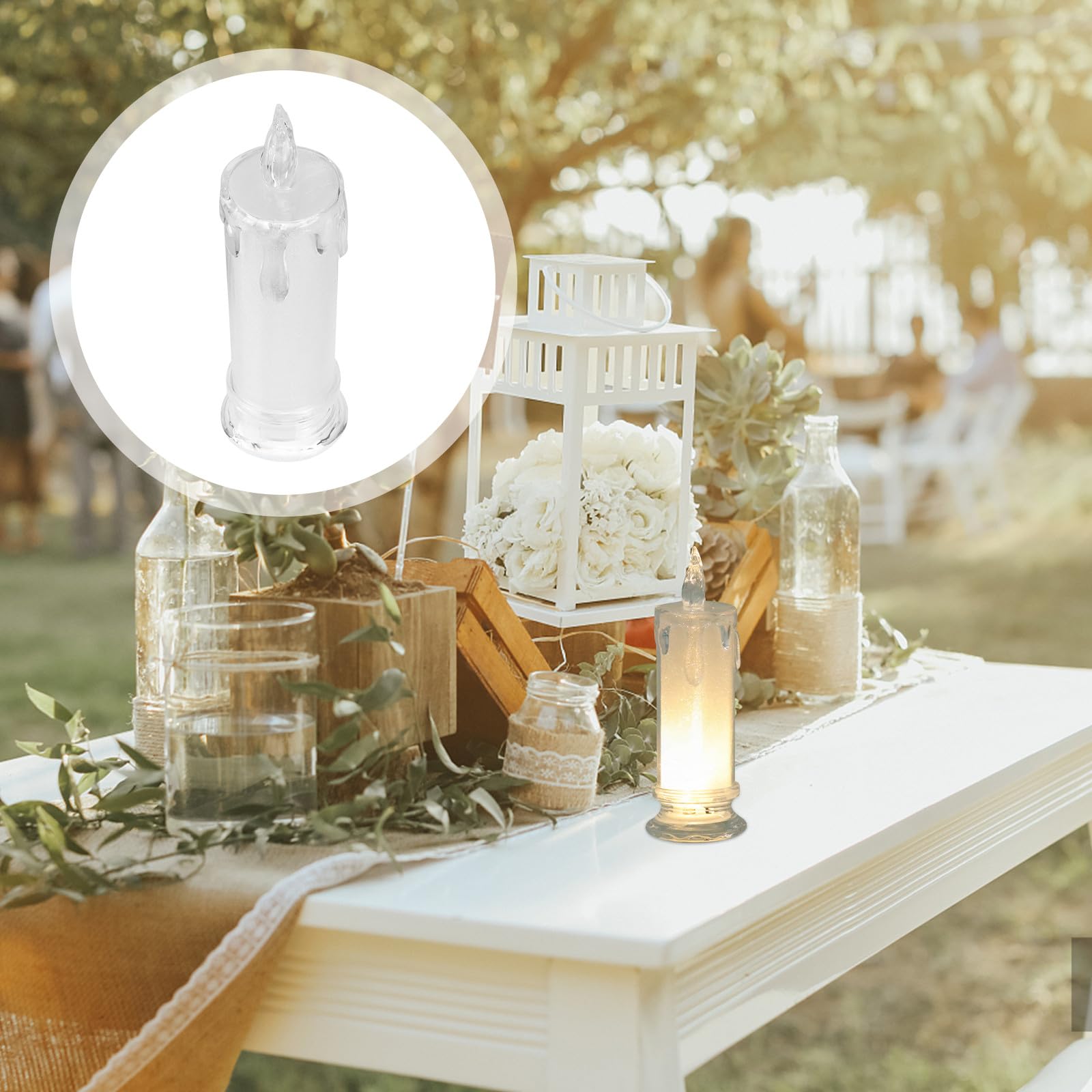 Lampade LED per Festival 6 Pezzi, Luci Decorative a Candela Elettronica senza Fiamma per Illuminazione Romantica Casa e Ristoranti, Ornamenti per Lampade LED Bianche Base
