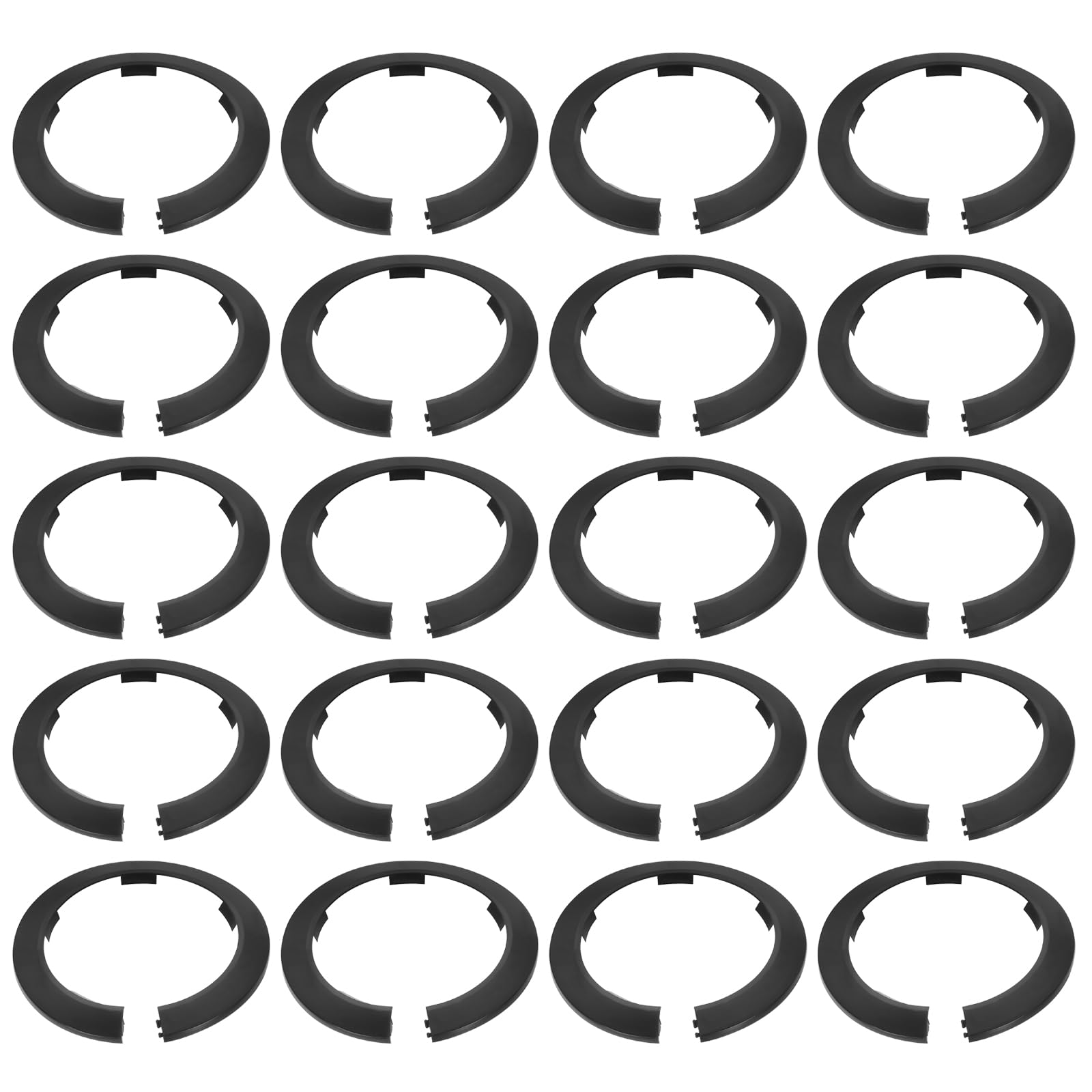 Cache-tuyau de 114 mm en plastique noir pour radiateur et évier de cuisine, lot de 20 pièces