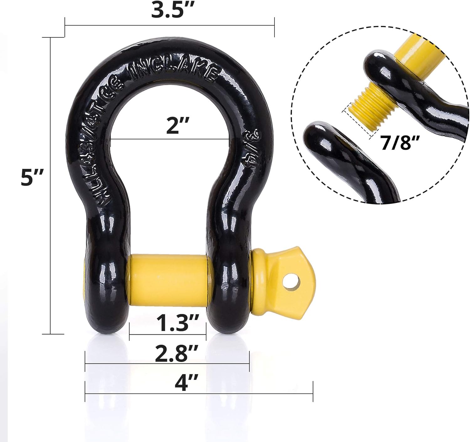 Tow Strap Recovery Kit-3'' x 10ft (30,000 lbs. Break Strength) +3/4" D Ring Shackles （62,831 LBS Break Strength）(2pcs.)-Heavy Duty Recovery Kit -Off Road Towing Accessory for Jeeps & Trucks : Everything Else