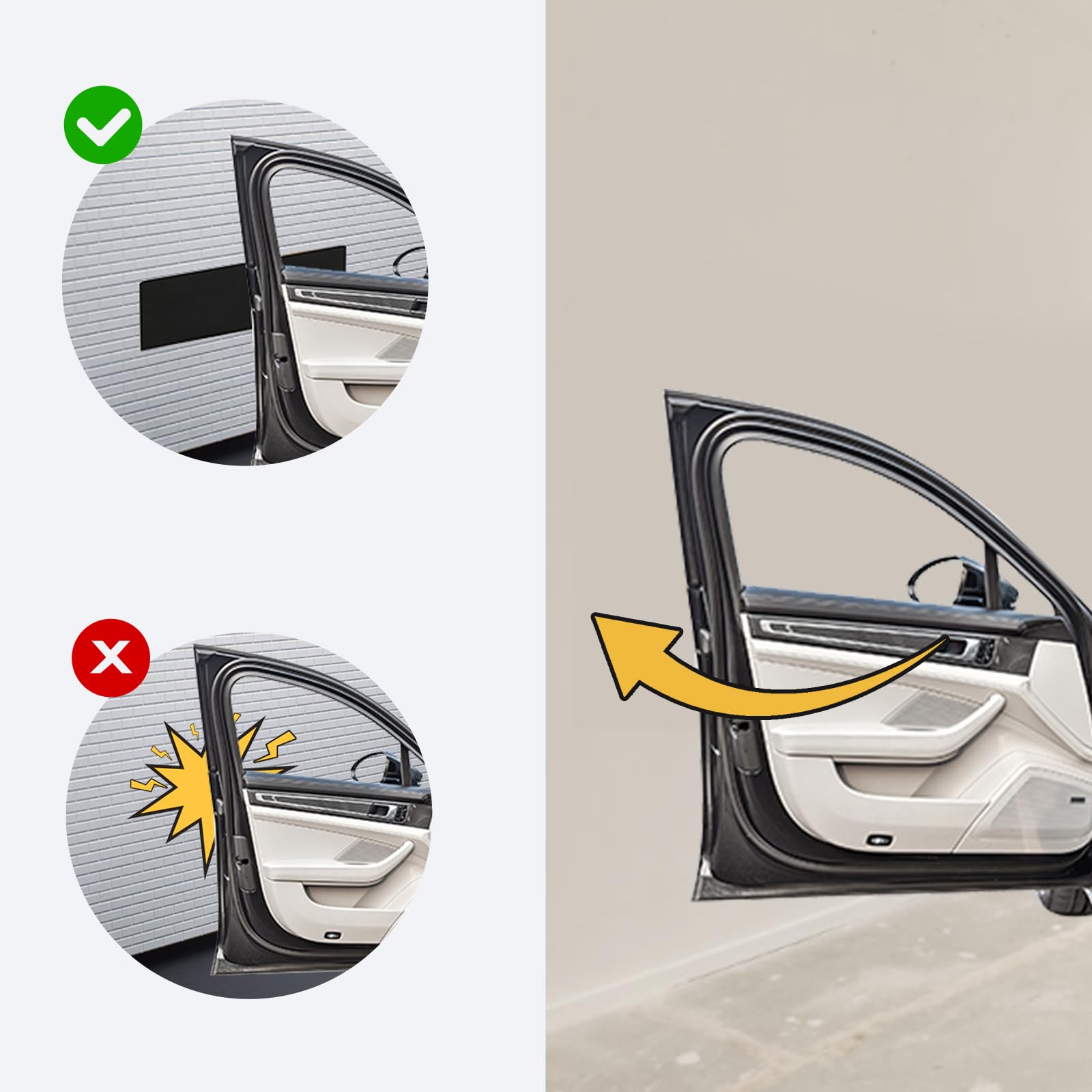 4 Pezzi Protezione Della Parete del Garage 30x10x3cm - protezione angolare per porta auto adesiva in schiuma - protezione per parete garage - Paracolpi Garage da Muro per Porte Auto, garage e carport