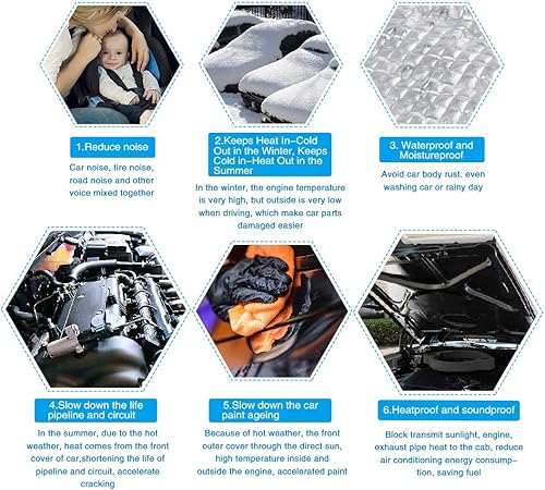 Vista 64 de uxcell 394mil 6.4 sqft almohadilla de estera impermeable para aislamiento del calor, aplicación en silenciador, tubo de escape de autos 40" x 24