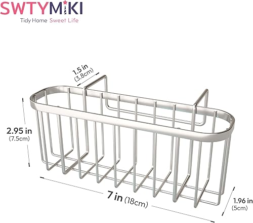 Miniatura 7 de SWTYMIKI Soporte de esponja para fregadero de cocina, organizador de fregadero de cocina movible con tamaño compacto, resistente al óxido e