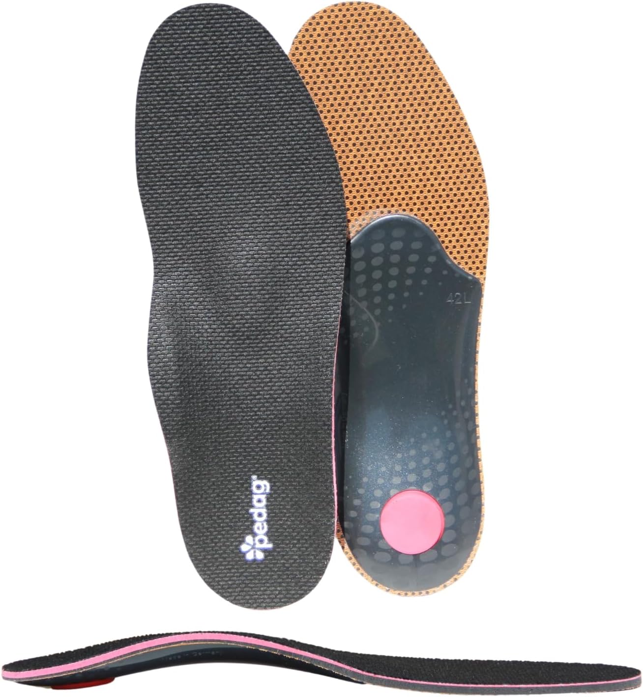 Pedag Plantar Fasciitis, German Made, Arch Support Orthotic Insoles Inserts, Men and Women, Heat Moldable Pain Relief Flat Feet Medium and High Arch, Anti-Odor, Size Women 6/EU 36