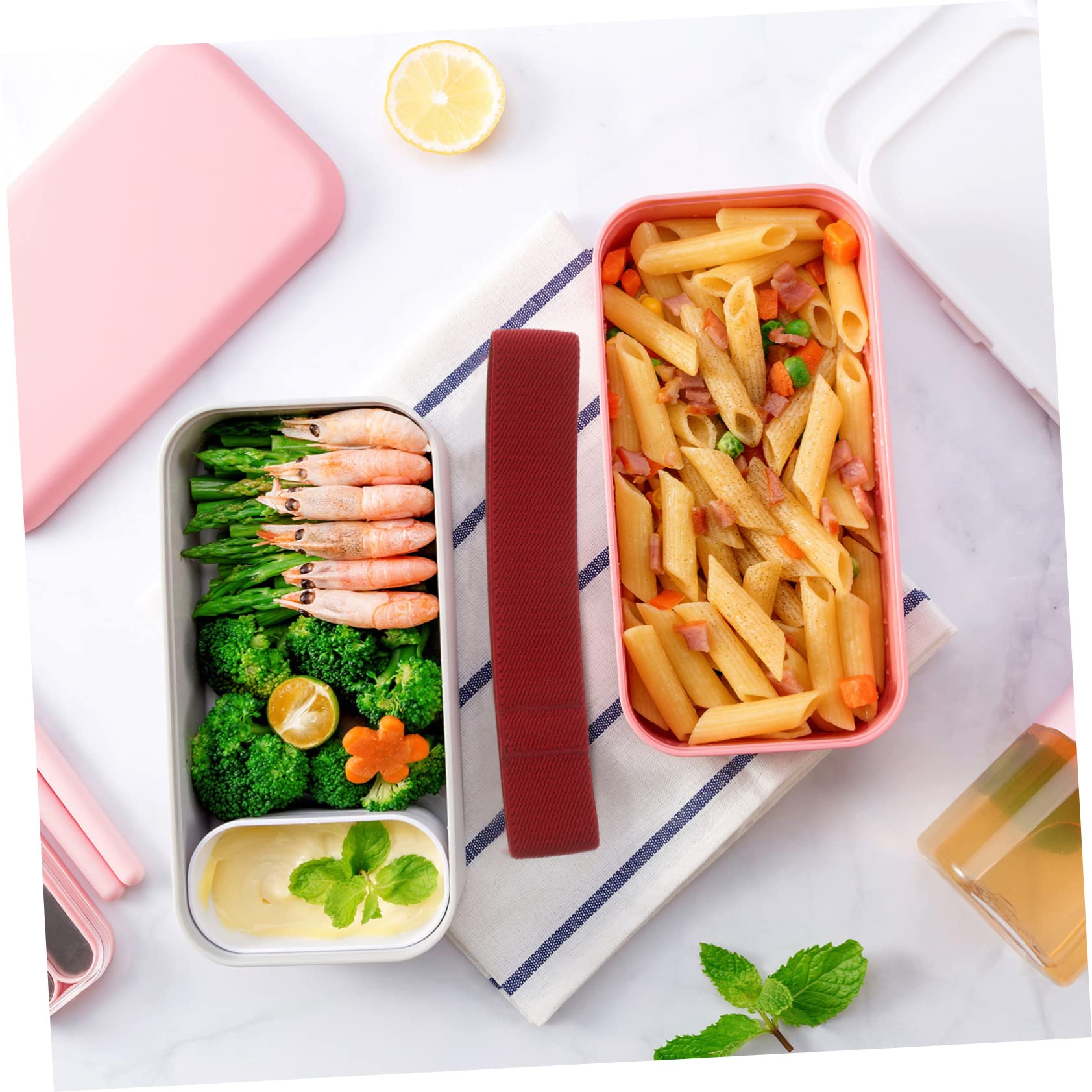 KICHOUSE 10Pcs Stretchable Straps Reusable Elastic Lunch Box Sealing Bands Fixing Straps for Home School Office