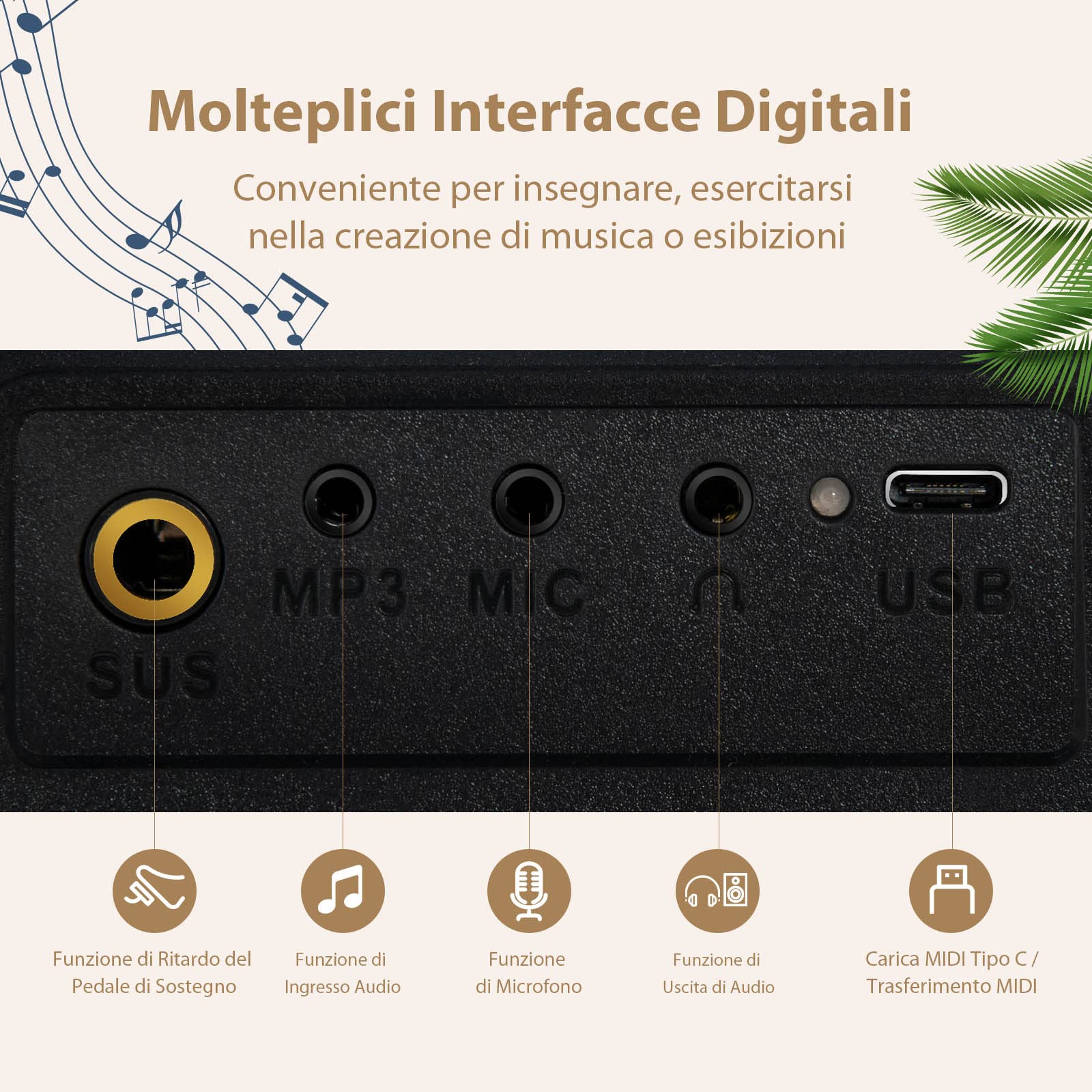 COSTWAY Tastiera Pianoforte Elettronica 88 Tasti, Pianoforte Digitale con Luci, Tastiera Elettronica con Borsa, 128 Ritmi e Toni, Sustain Pedale, Midi/USB/Bluetooth, per Principianti Bambini Adulti