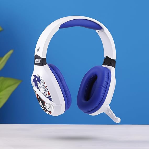 Sonic The Hedgehog Wireless Gaming Headset with Bluetooth, Low Latency, Cushioned Ear Cups, Boom Mic for PC, Phone, Gaming Headphones with Adjustable Microphone