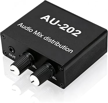 2 Channel Stereo Audio Mixer, 3.5mm Mini Audio Mixer, Stereo Audio Switcher