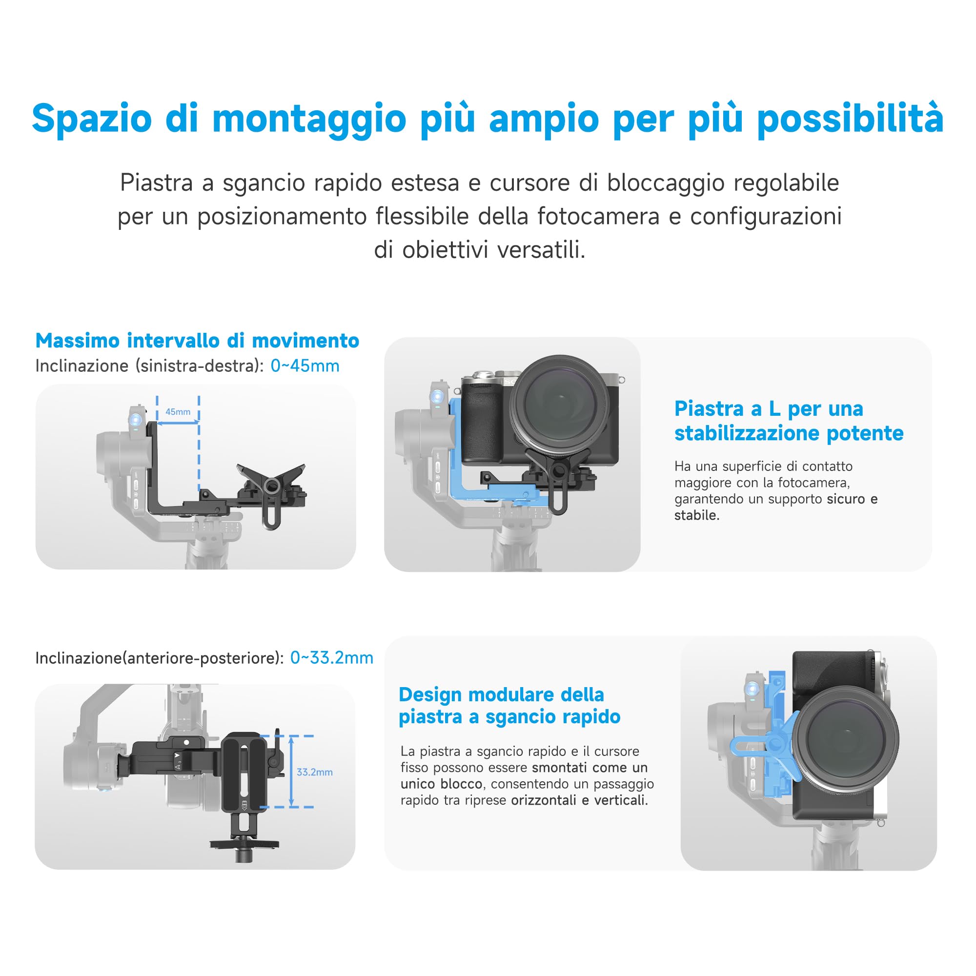 [Ufficiale]Feiyutech SCORP Mini 3 Pro Stabilizzatore Gimbal 3 Assi,AI Tracking4.0 Integrato,Impugnatura Rimovibile con Controllo Wireless,Carico Massimo 2KG,Gimbal Mirrorless per Fotocamere/Smartphone | Carico utile di 2 kg, manico remoto staccabile, scat