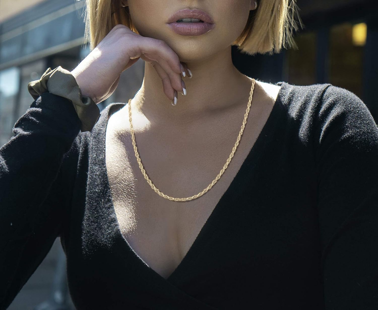 Savlano 2mm-5mm Stainless Steel Black Color Rope Twist Necklace Chain For Men & Women Comes in 16-30 inches With a Gift Box - Image 6