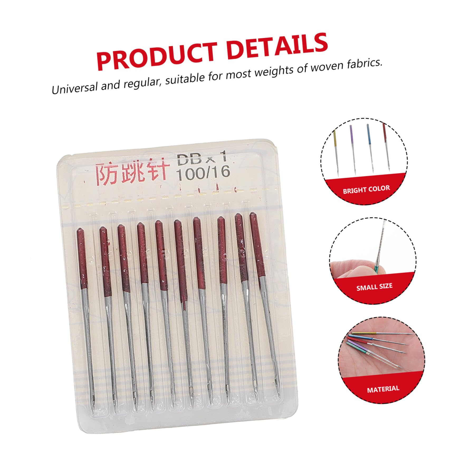 Hohopeti Agujas de Coser de Metal Duraderas y Aplicables para Máquina 50 para Telas Elásticas y Gruesas, Ideales para Costura Doméstica y Prendas