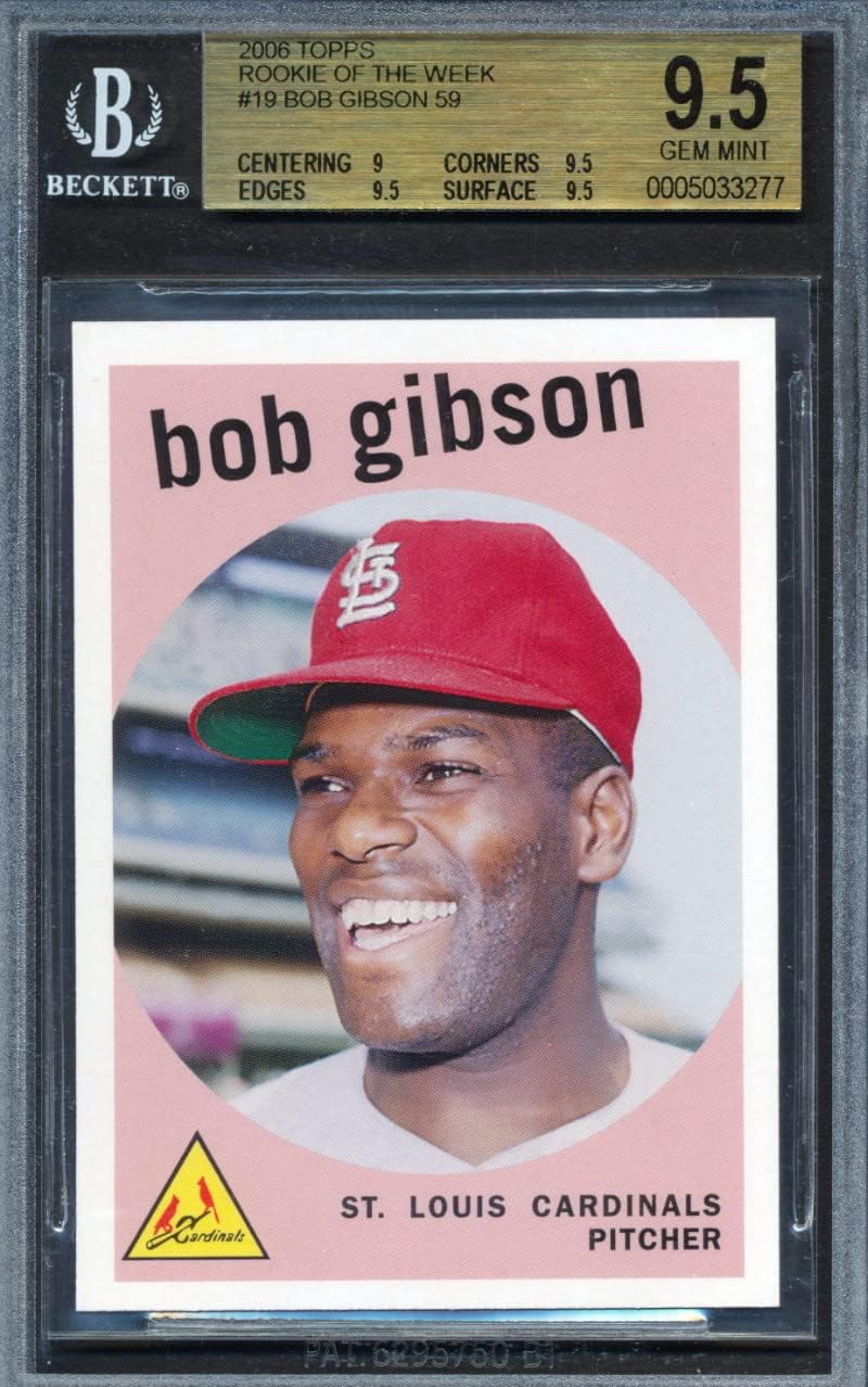 2006 Topps 1959 Rookie of the Week #19 Bob Gibson Baseball Card Graded BGS 9-9.5-9.5-9.5