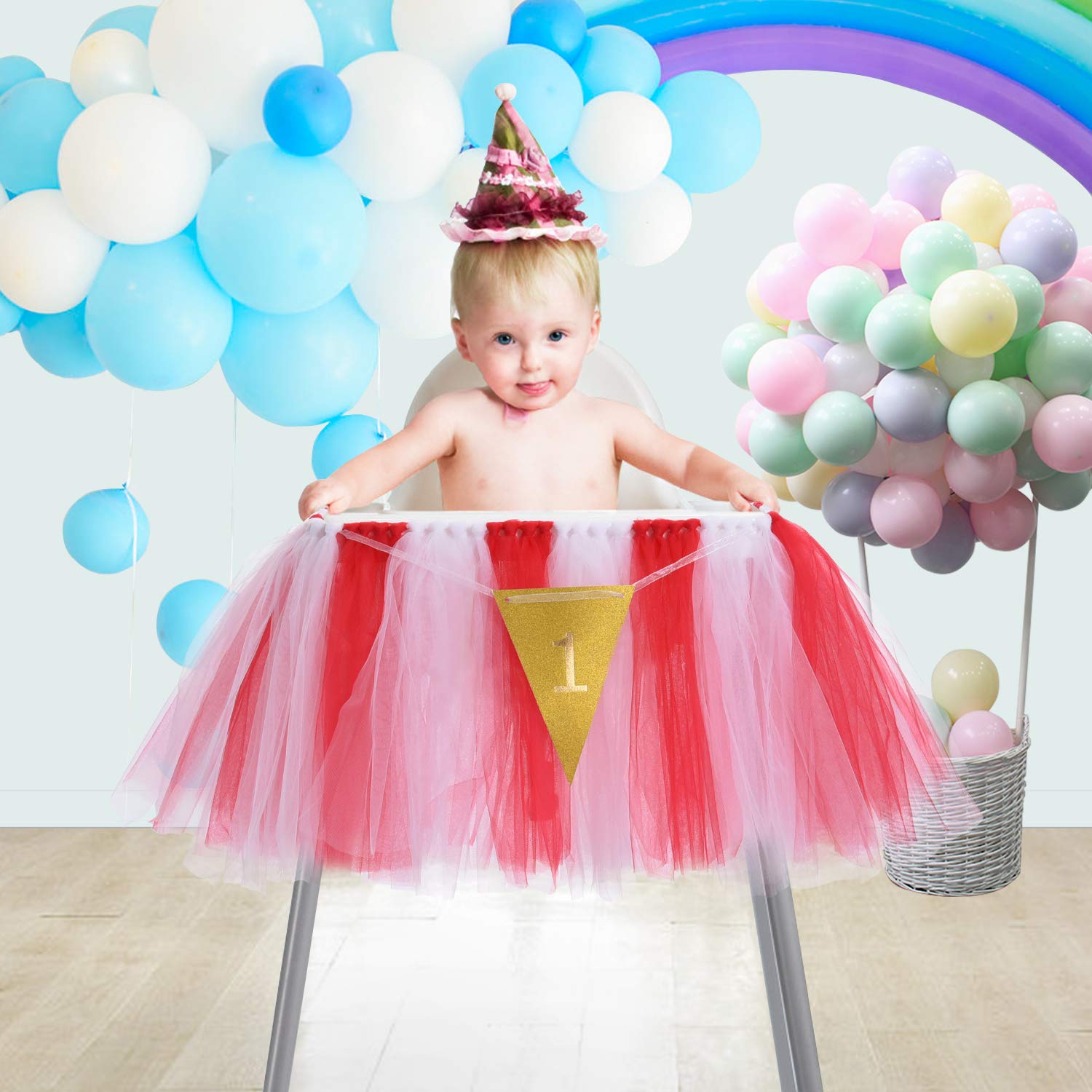 1st Birthday Tutu Skirt For High Chair Decoration Tulle Chair