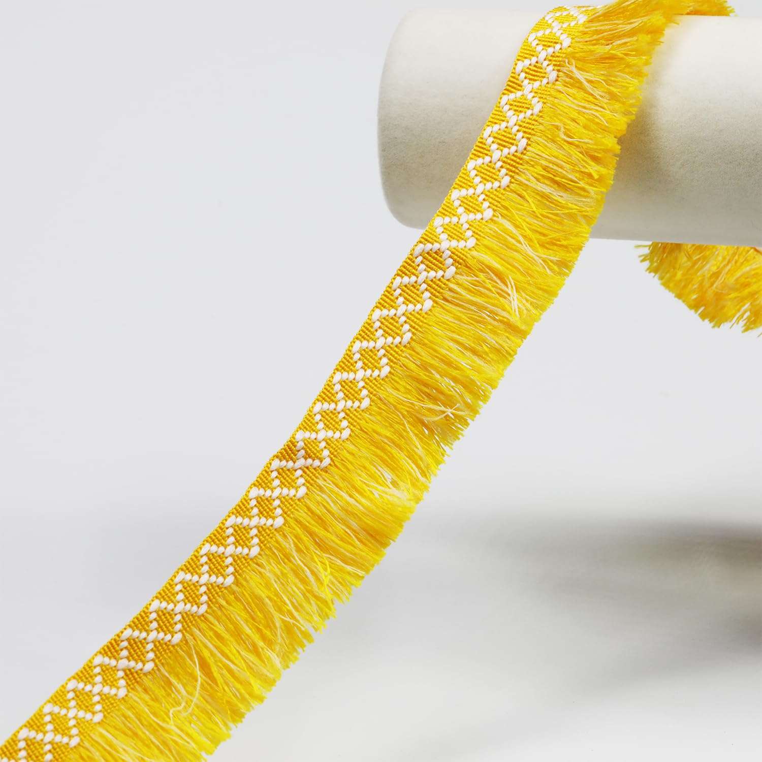 11 Yards of 30mm (1.18 Inches) Yellow Fringe Tassel Trim. Boho - Style Fringe Trim, Sewing Fringe for Curtains, Carpets, and for Creating Other handicrafts(Yellow)