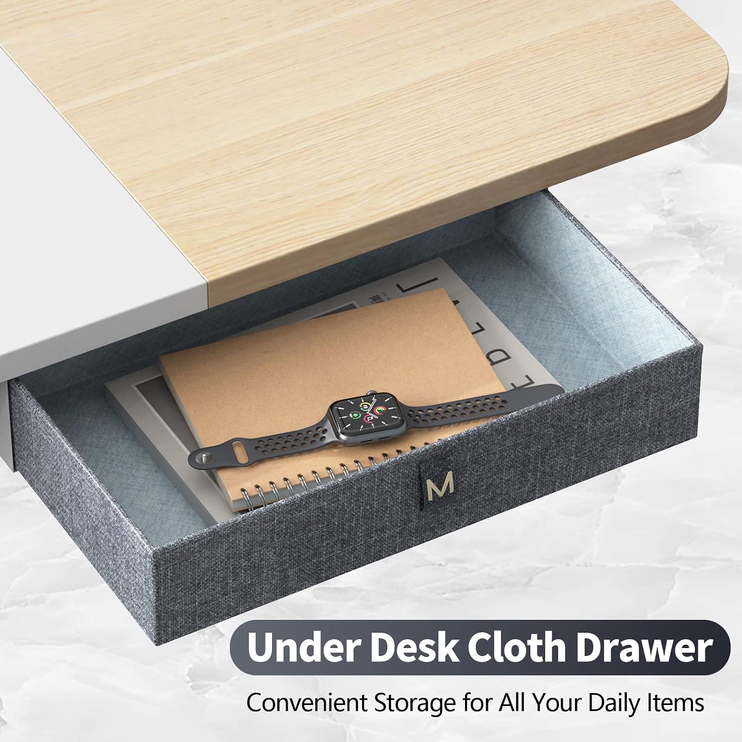 MAIDeSITe Standing Desk, Adjustable Height Electric Stand UP Desk with Drawers, Storage Bag, Cable Management Tray, Ergonomic Computer Desk for Home Office, 48 x 24 Inches, Oak+White Top