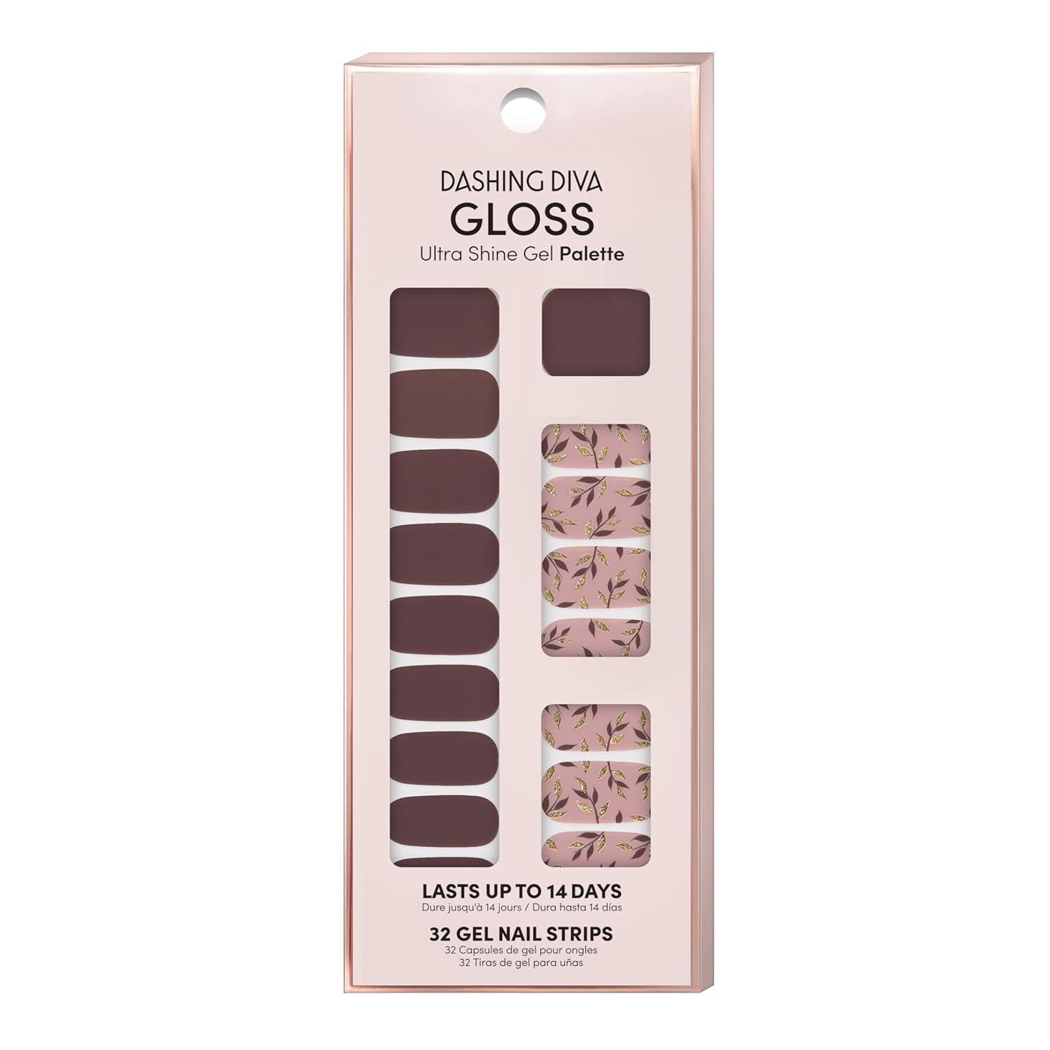 Dashing Diva Gloss Nail Strips - Road Trips | UV Free, Chip Resistant, Long Lasting Gel Nail Stickers | Contains 32 Nail Wraps, 1 Prep Pad, 1 Nail File