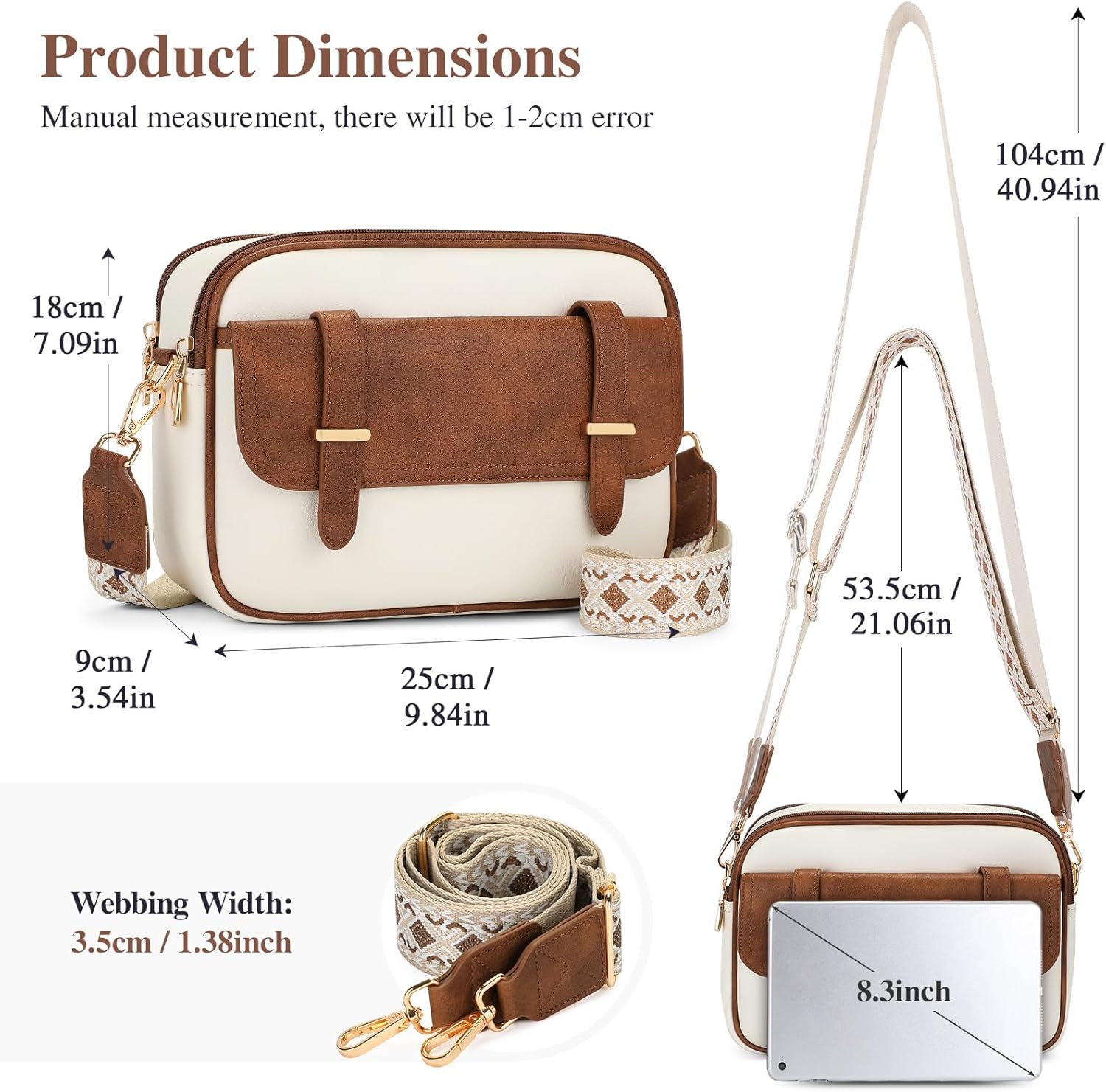 UBORSE Crossbody Purses for Women,Soft Vegan Leather Crossbody Bags Handbag,Small Shoulder Bags Travel Purse with Card Slots