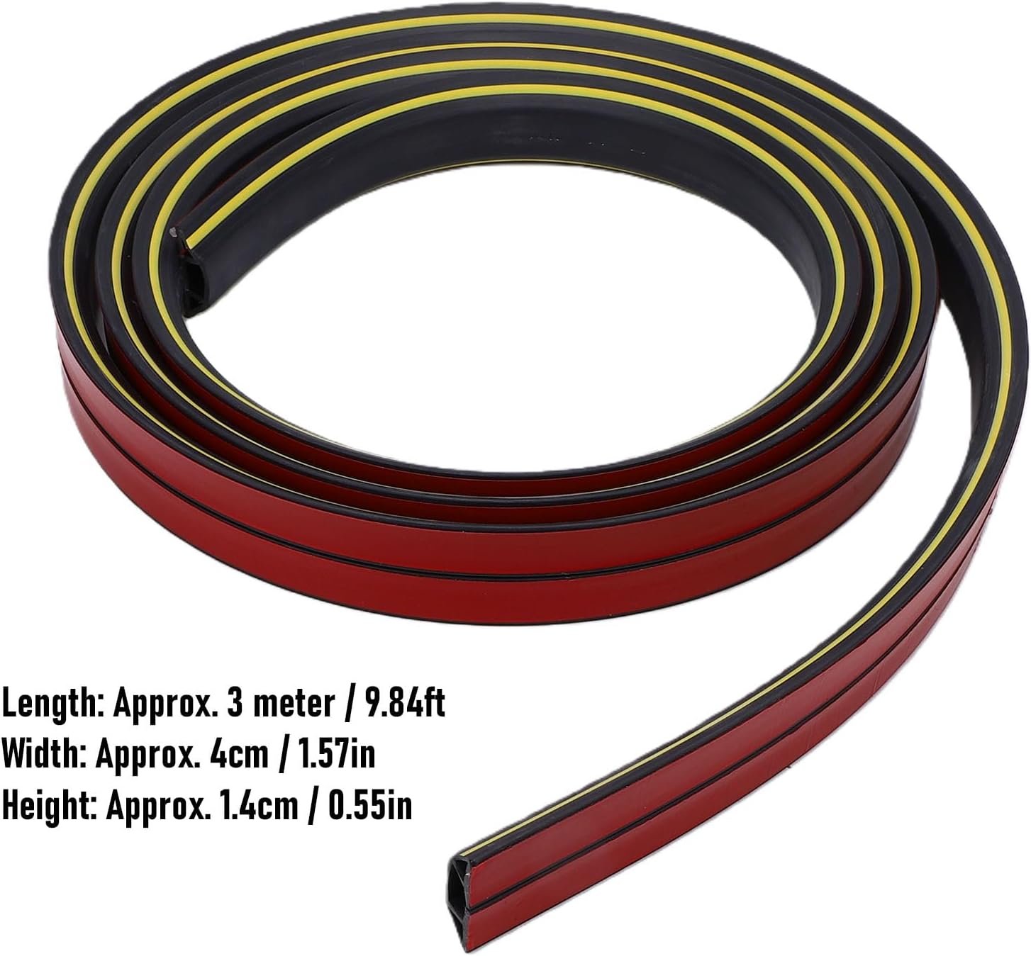 Fockety Floor Cable Cover Protector, 9.84ft Cord Hider with Spacious Interior, Safe Protection Hide Extension Cords for Commercial Office Carpet Wires On Floor Indoor Outdoor Wall Use (Black)