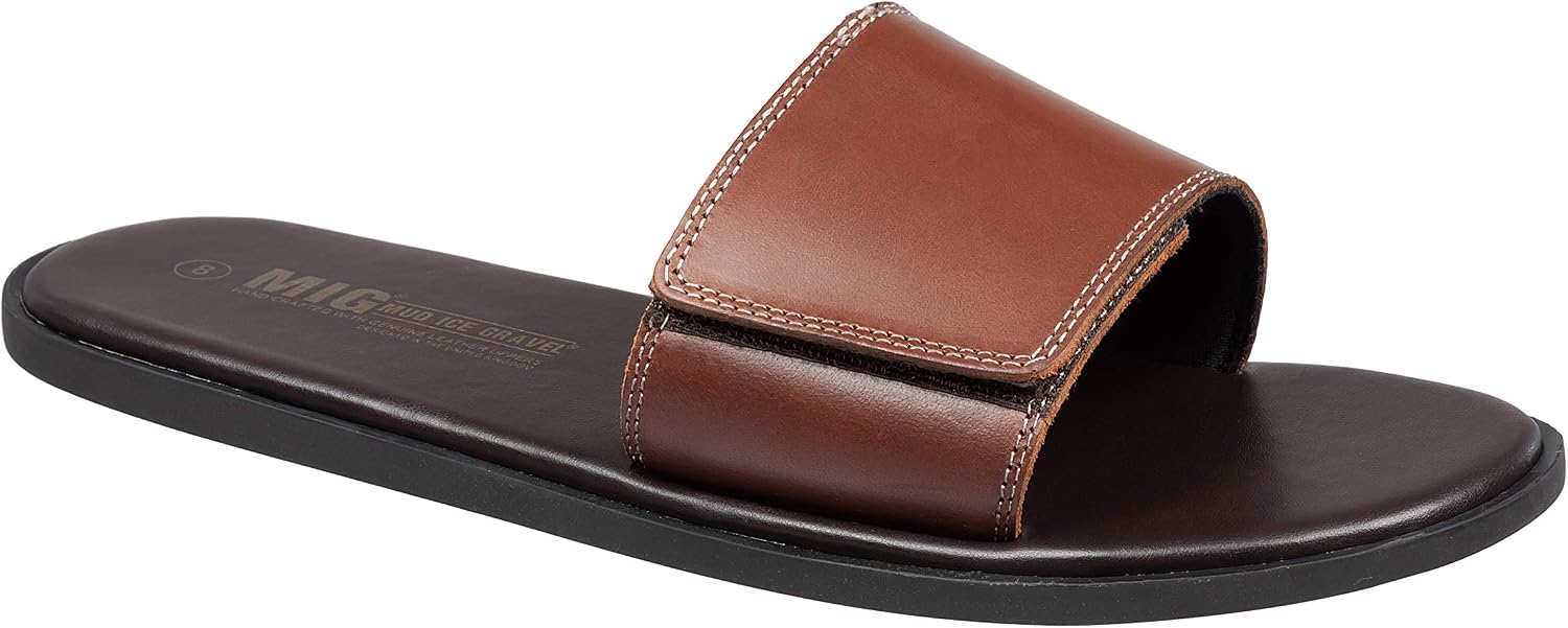 Mens Slip On Leather Sandals By MIG 
